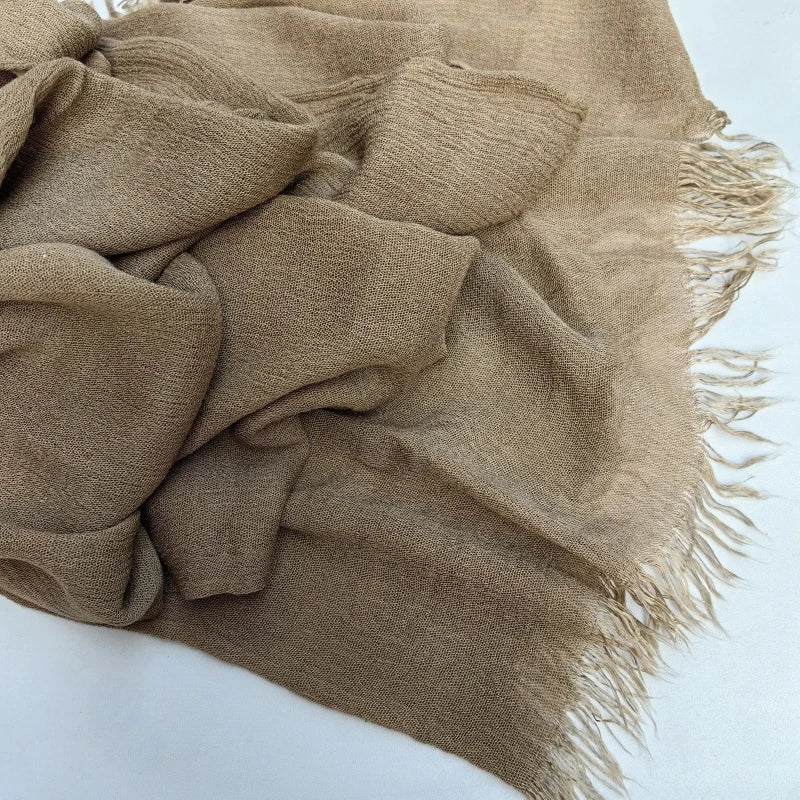 61 Colors Soft Cotton Viscose Scarf Rayon Material Muslim Hijab Mid Eastern Plain Solid Color Headscarf With Tassel - Vestico