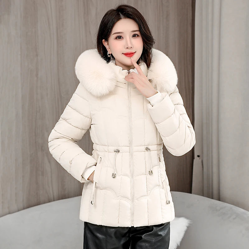 Doudoune Courte Femme à Capuche, Manteau Chaud Hiver 2025