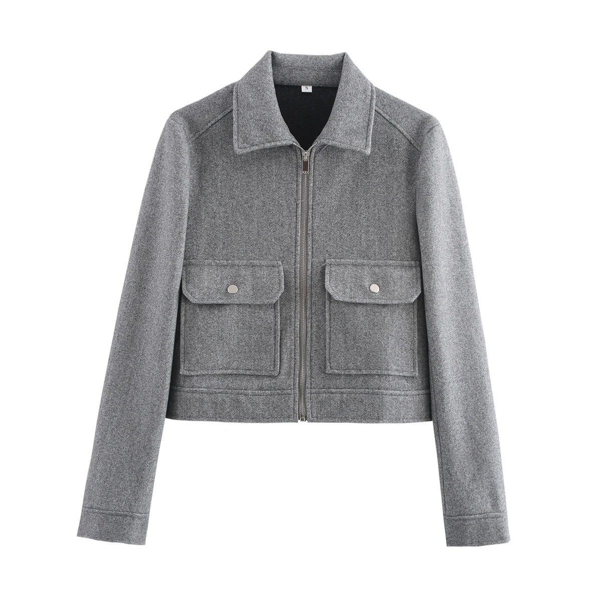 Veste Femme à Fermeture Zippée – Coupe Ample, Poches & Style Casual