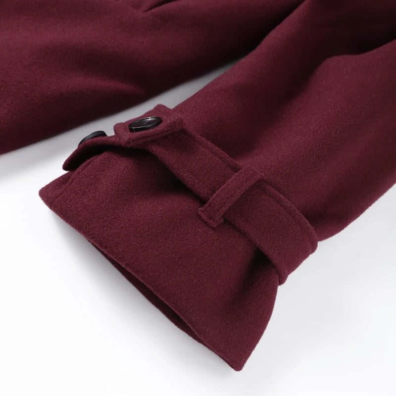 Manteau Long Élégant à Ceinture – Double Boutonnage Gris pour l’Automne/Hiver - Vestico