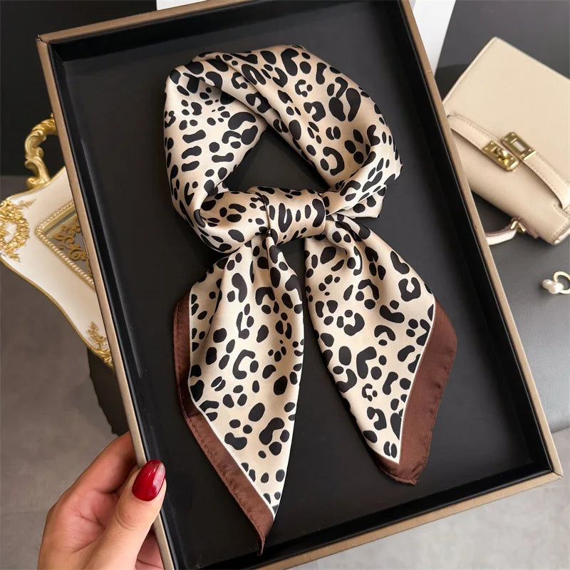 Bohemian Style Print Luxury Brand Silk Square Scarf Women Satin Shawls Neckerchief Wrap Scarves Bandana Hair Hjiab Floral - Vestico