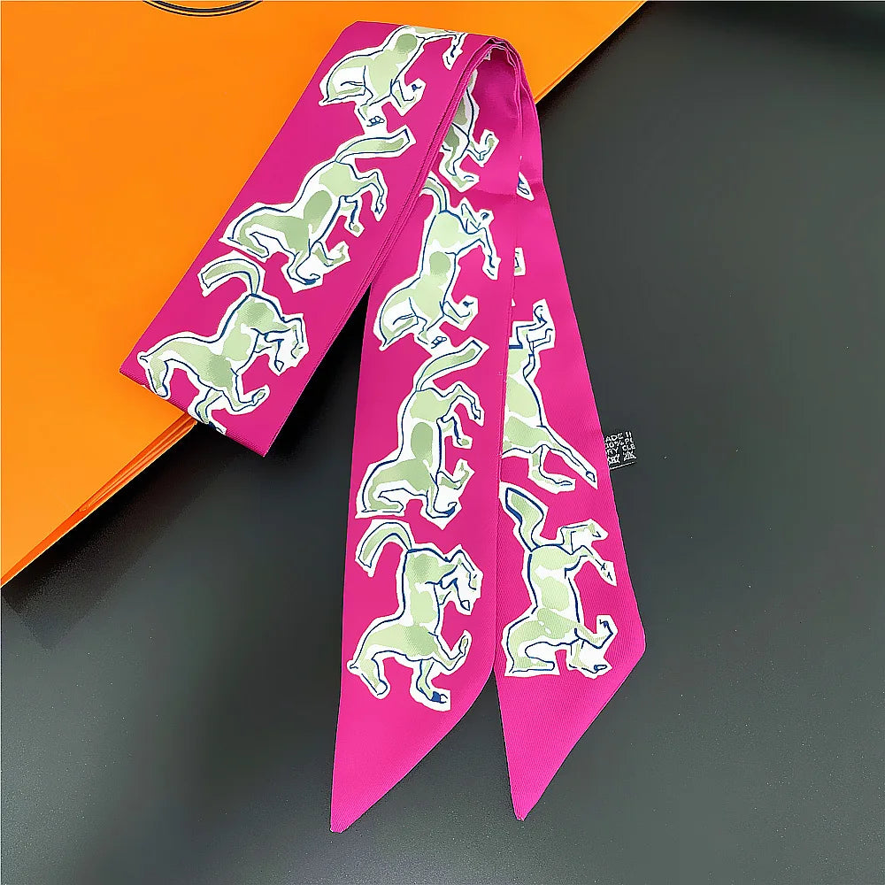 Foulard Femme Imprimé – Écharpe Fine en Soie, Accessoire pour Sac & Cheveux - Vestico