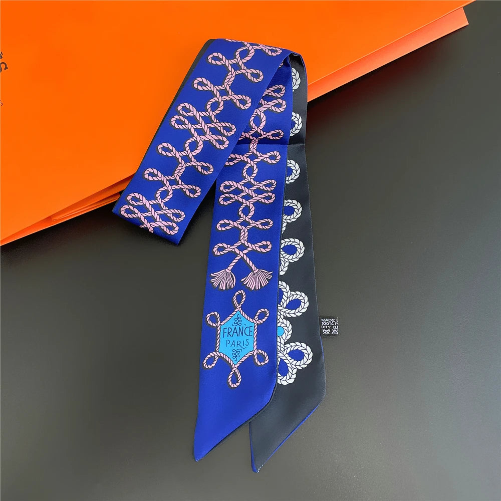 Foulard Femme Imprimé – Écharpe Fine en Soie, Accessoire pour Sac & Cheveux - Vestico