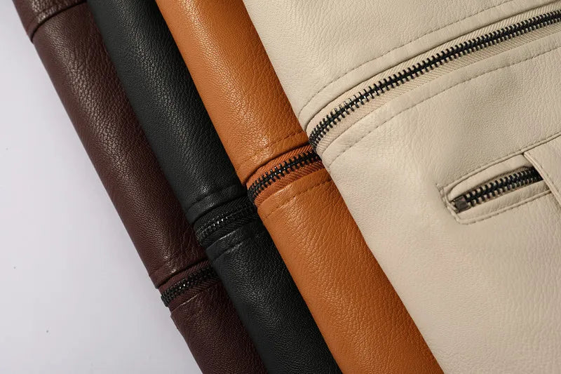 Veste Homme en Simili Cuir avec Capuche – Coupe Slim, Doublure Chaude, Style Motard Élégant - Vestico