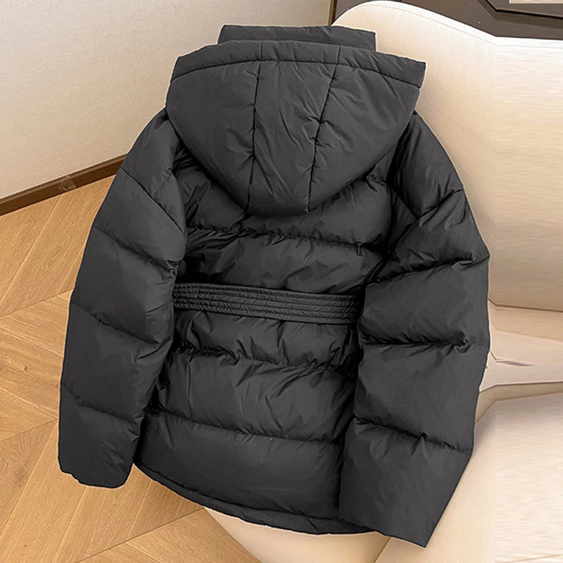 Manteau Matelassé Femme Hiver – Coupe Ample Zippée avec Ceinture