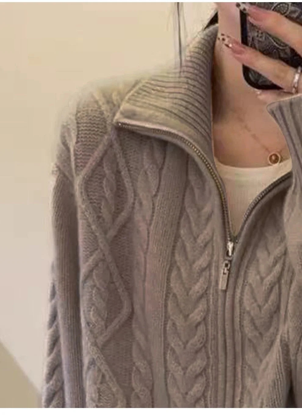 Cardigan Femme 100 % Cachemire – Col Montant, Coupe Ample & Doux - Vestico