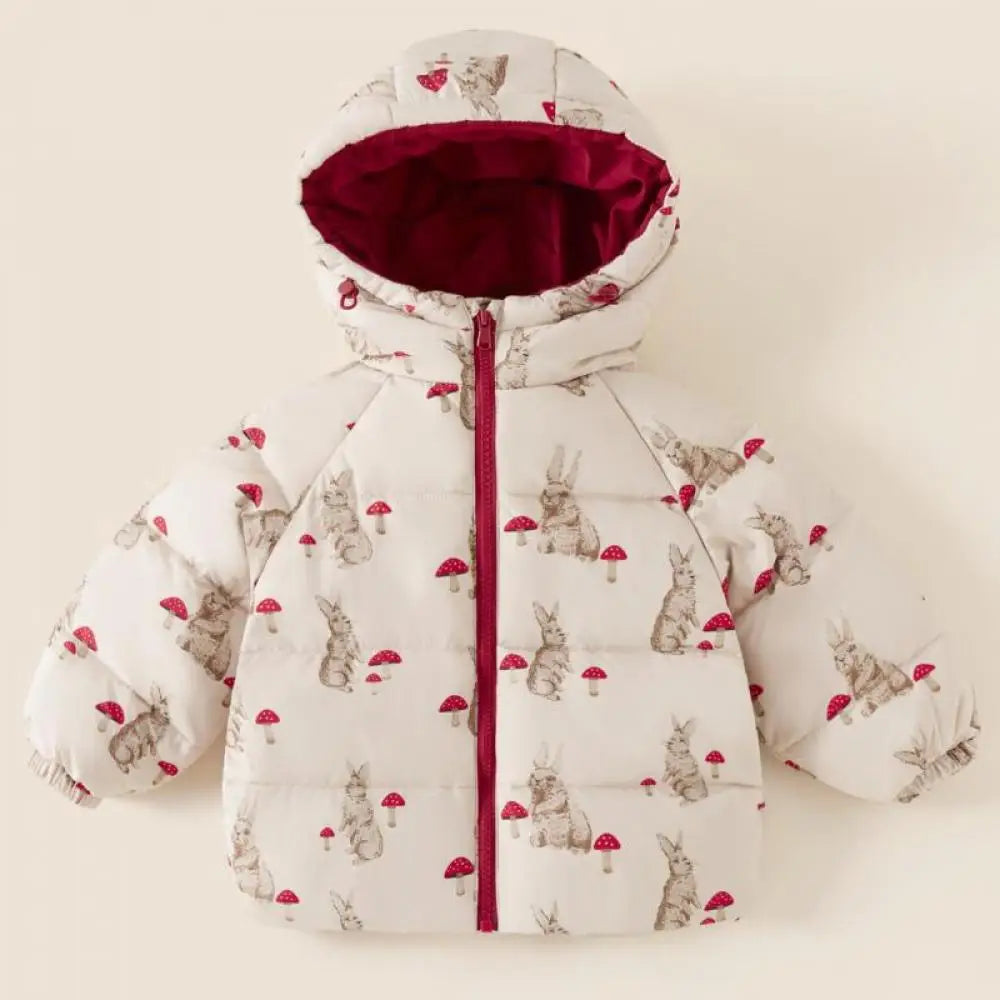 Doudoune Hiver Enfant – Motifs Lapin & Éléphant, Chaude et Coupe-Vent (18M à 7 Ans) - Vestico