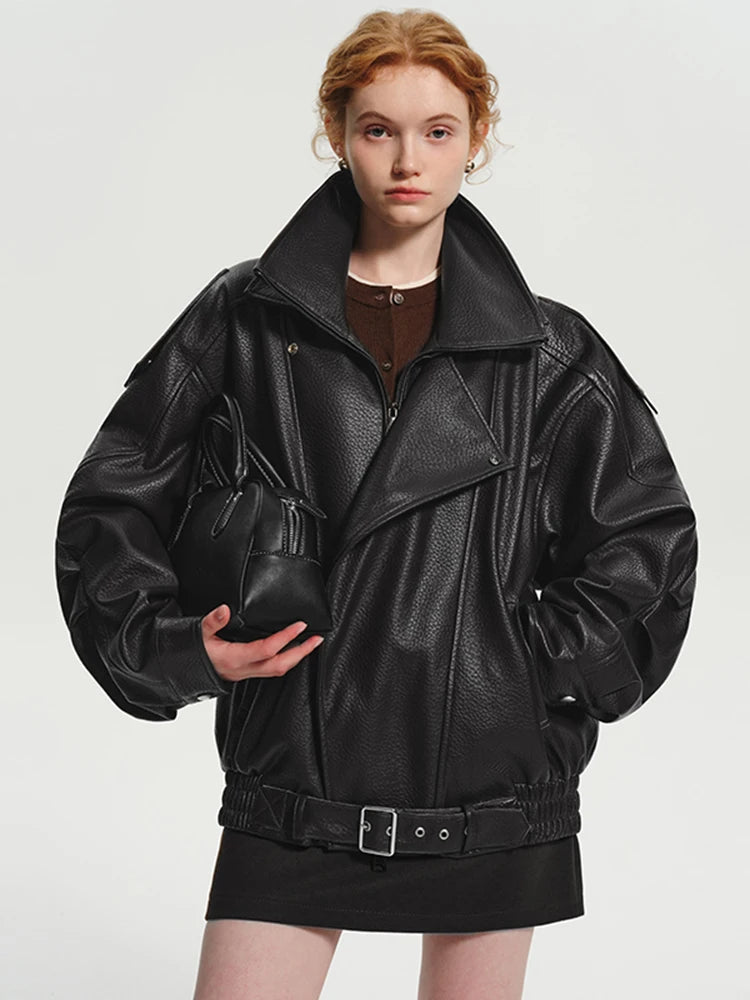 Veste Oversize Femme – Simili Cuir Rétro - Vestico