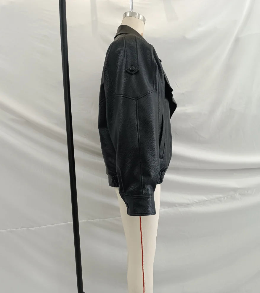 Veste Cuir Style Locomotive – Femme Automne - Vestico