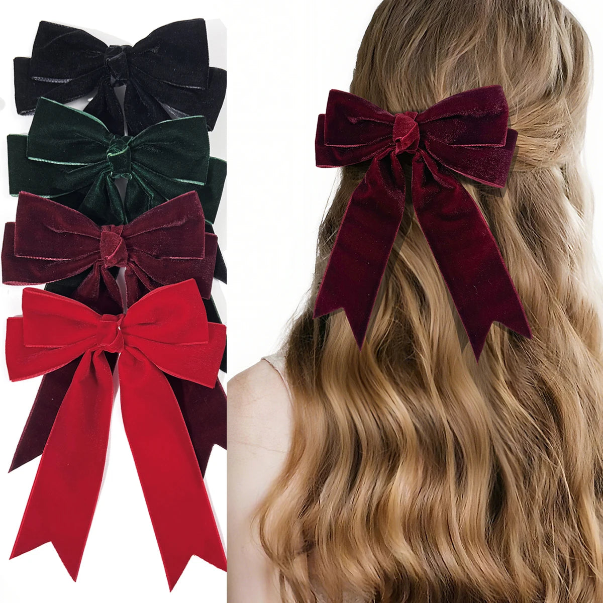 Barrette Femme en Velours – Nœud Élégant & Style Vintage