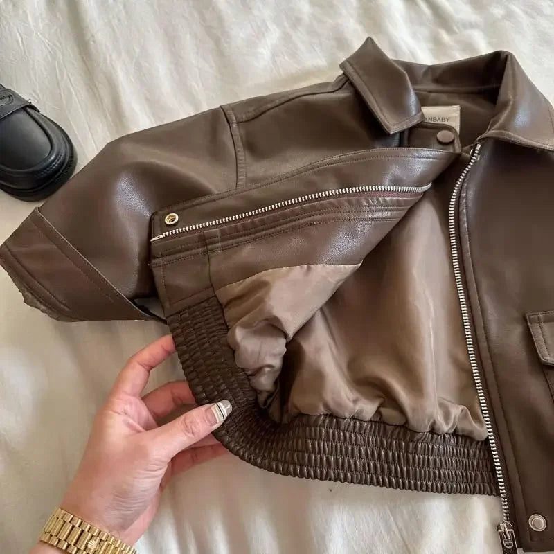 Veste Simili-Cuir Enfant Unisexe, Style Coréen Chic - Vestico
