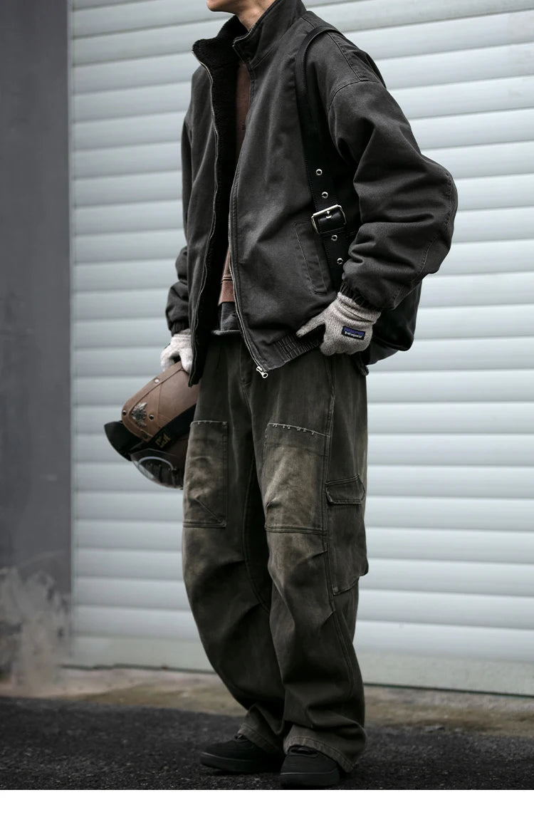 Veste Polaire Japonaise Vintage Homme – Épaisse et Chaude, Style Coréen Streetwear Décontracté - Vestico