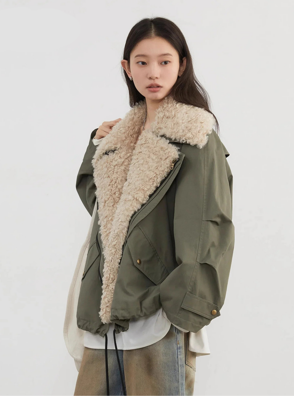 Veste moto femme en coton – manteau chaud style streetwear