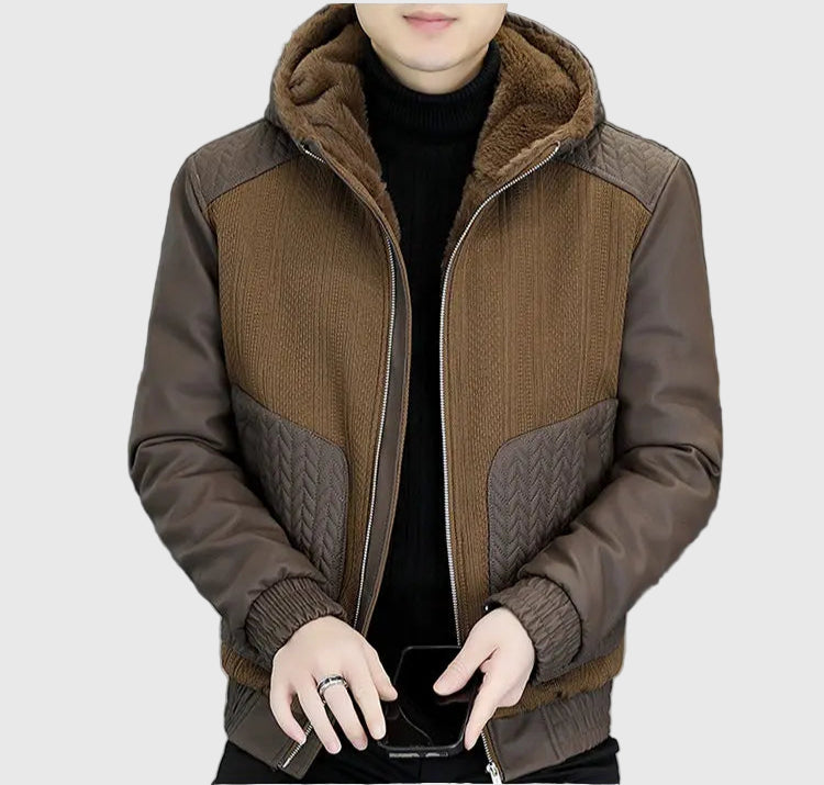 Veste Homme Hiver en Similicuir Épais – Style Streetwear avec Col Revers - Vestico