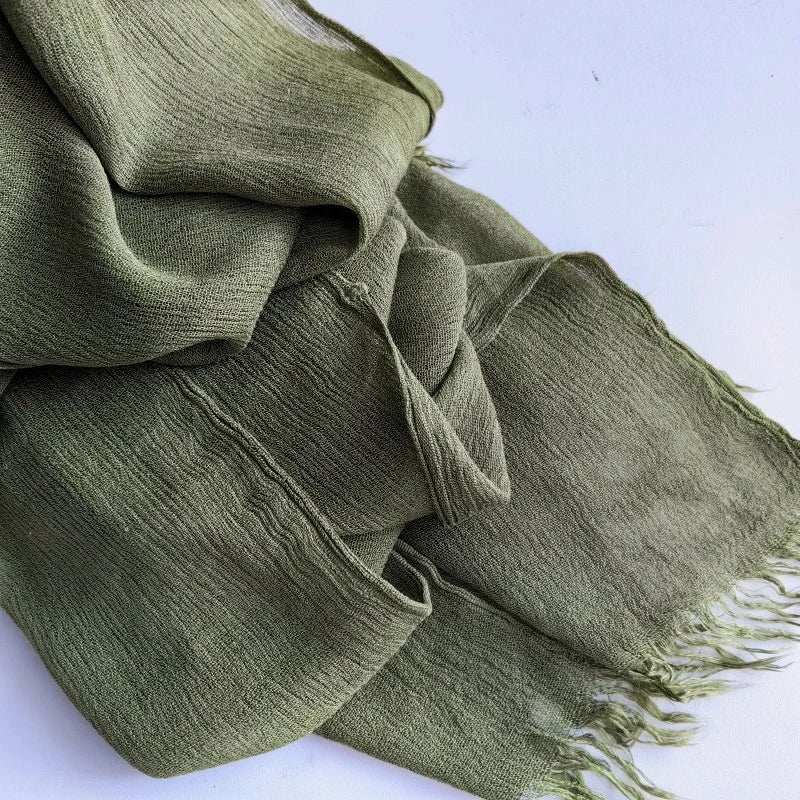 61 Colors Soft Cotton Viscose Scarf Rayon Material Muslim Hijab Mid Eastern Plain Solid Color Headscarf With Tassel - Vestico