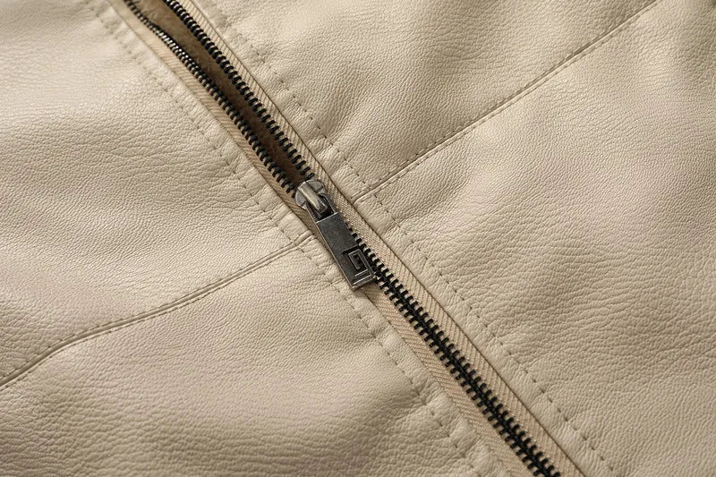 Veste Homme en Simili Cuir avec Capuche – Coupe Slim, Doublure Chaude, Style Motard Élégant - Vestico