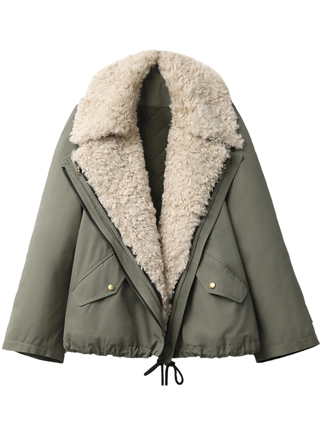 Veste moto femme en coton – manteau chaud style streetwear