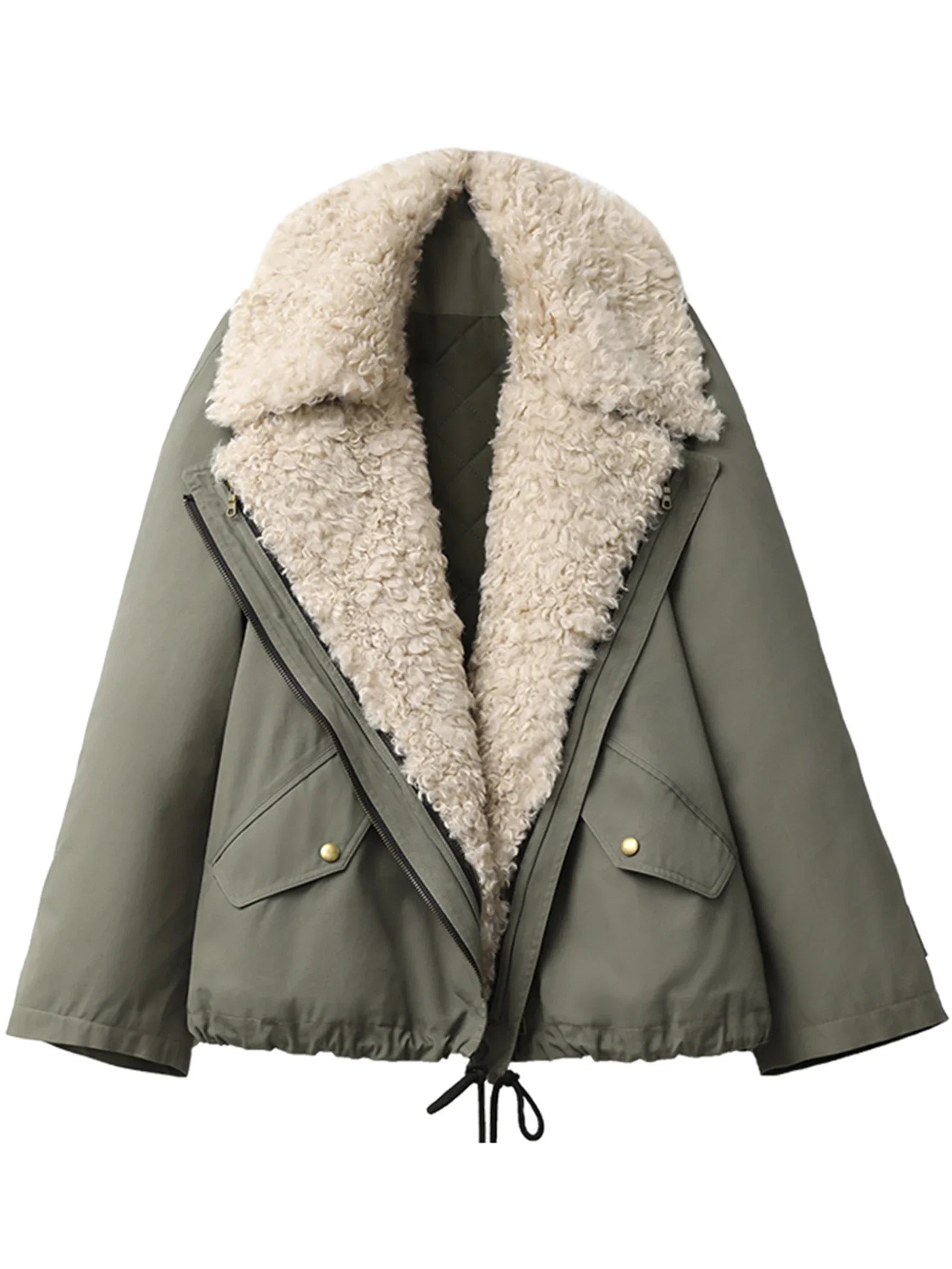 Veste moto femme en coton – manteau chaud style streetwear