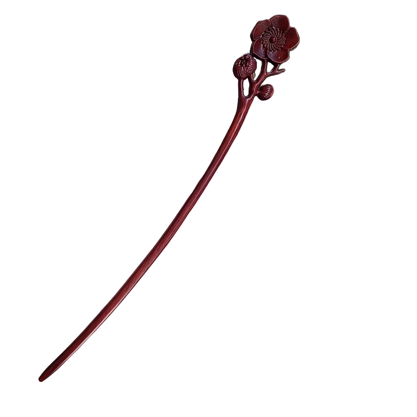 Pic à Cheveux en Bois Sculpté – Style Chinois, Fait Main & Élégant