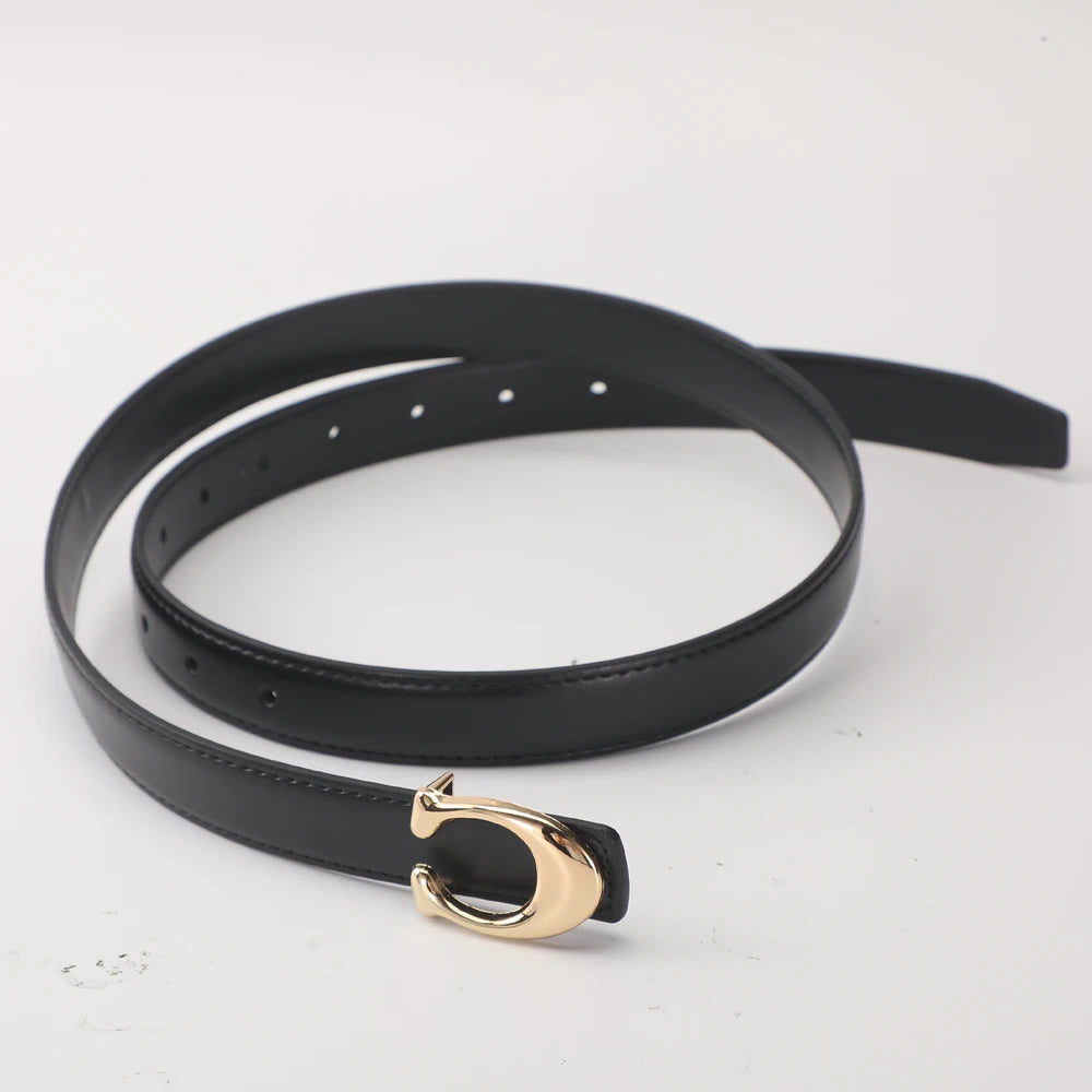 Ceinture Femme en PU – Boucle C Élégante & Style Casual