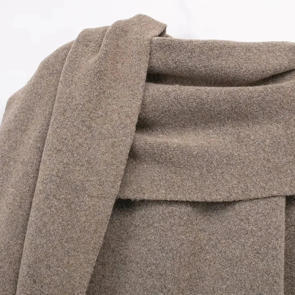 Cardigan Femme Élégant avec Écharpe – Slim & Chic - Vestico