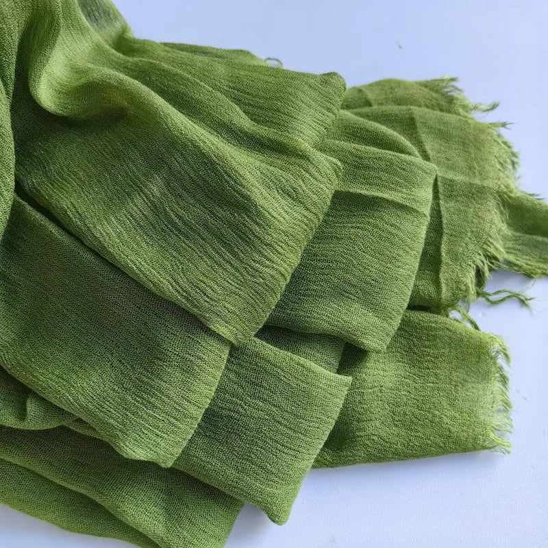 61 Colors Soft Cotton Viscose Scarf Rayon Material Muslim Hijab Mid Eastern Plain Solid Color Headscarf With Tassel - Vestico