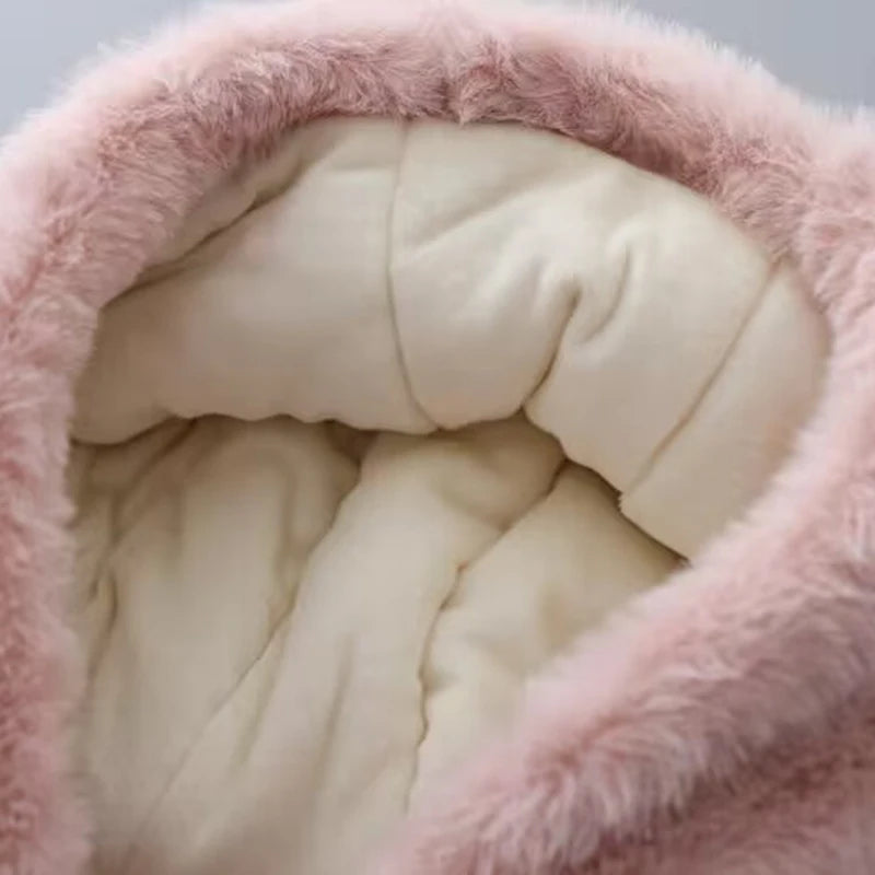 Winter Girls Coat Super Warm Mink Fur Padded Thickened Long Sleeve Hooded Coats Baby Kids Children Jacket Plush Outerwear - Vestico