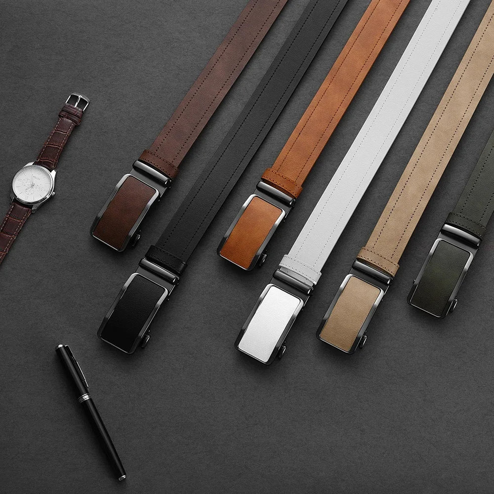 Ceinture Homme en PU – Boucle Automatique, Ajustement Précis & Style Élégant
