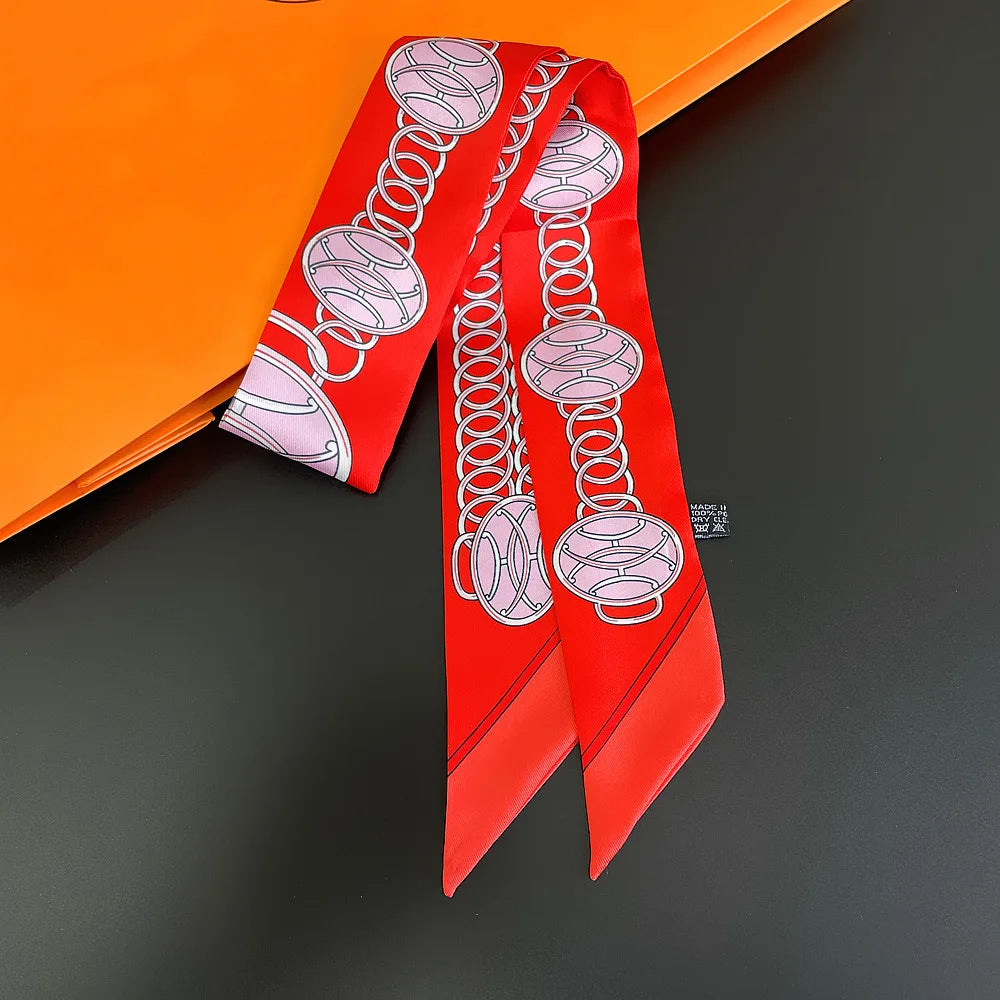 Foulard Femme Imprimé – Écharpe Fine en Soie, Accessoire pour Sac & Cheveux - Vestico