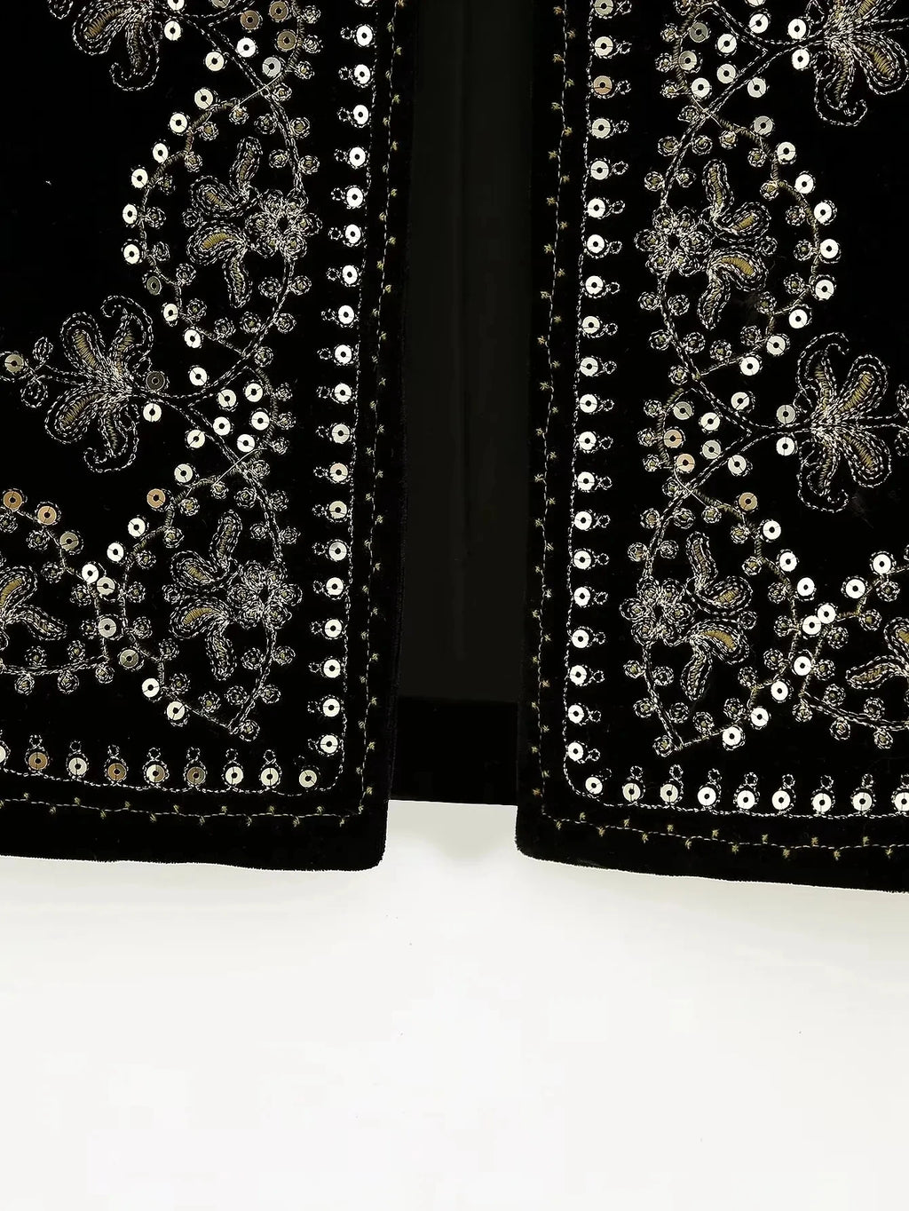 Gilet Femme Vintage Velours Brodé – Sans Manches Col V - Vestico