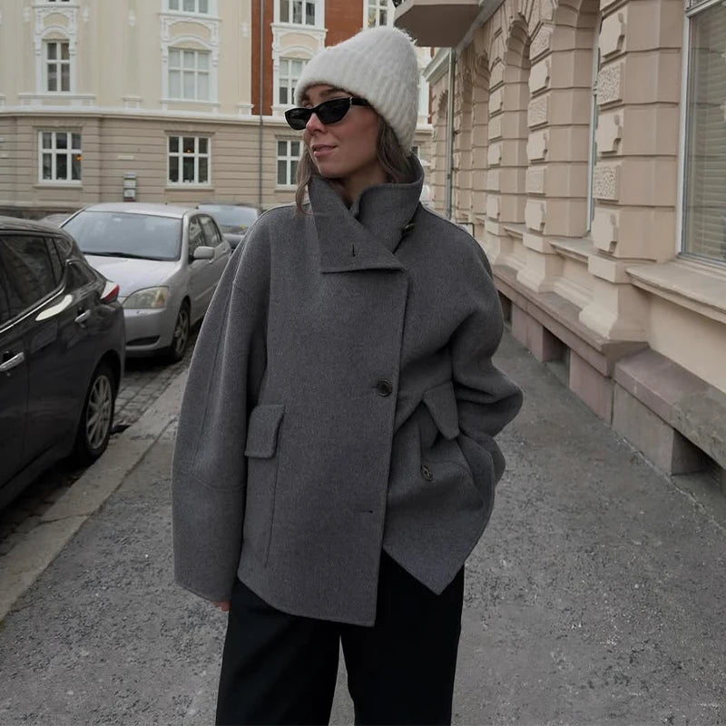 Manteau Femme Oversize en Laine Mélangée – Élégance Automne/Hiver - Vestico