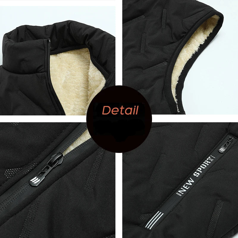 Gilet Homme Chaud Hiver TAUVSEDI – Veste Sans Manches Décontractée à Fermeture Éclair - Vestico
