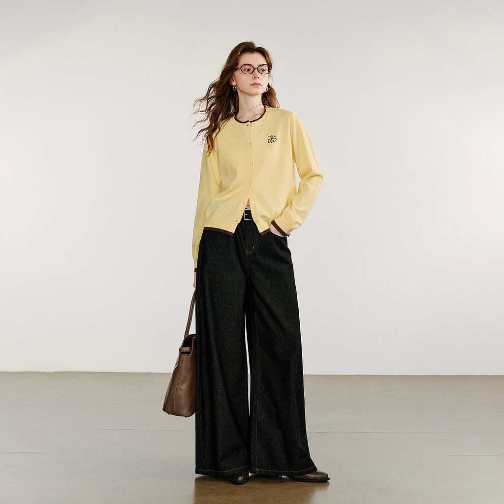 Cardigan Femme Vert Brodé – Élégance Automne/Hiver - Vestico