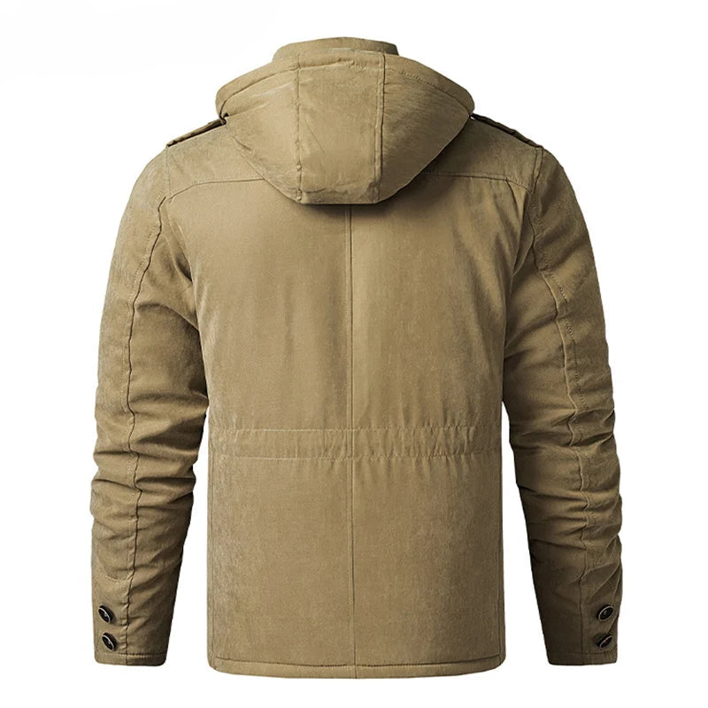 Parka Homme Chaude à Capuche Amovible – Veste Hiver LZLLTT en Polaire et Coton Décontractée - Vestico
