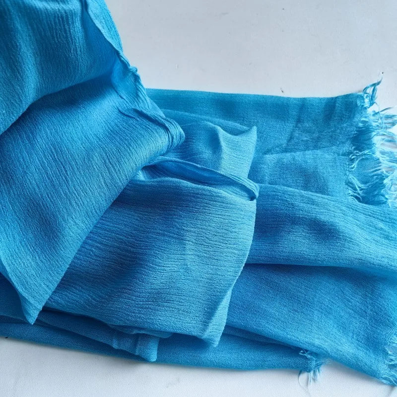 61 Colors Soft Cotton Viscose Scarf Rayon Material Muslim Hijab Mid Eastern Plain Solid Color Headscarf With Tassel - Vestico