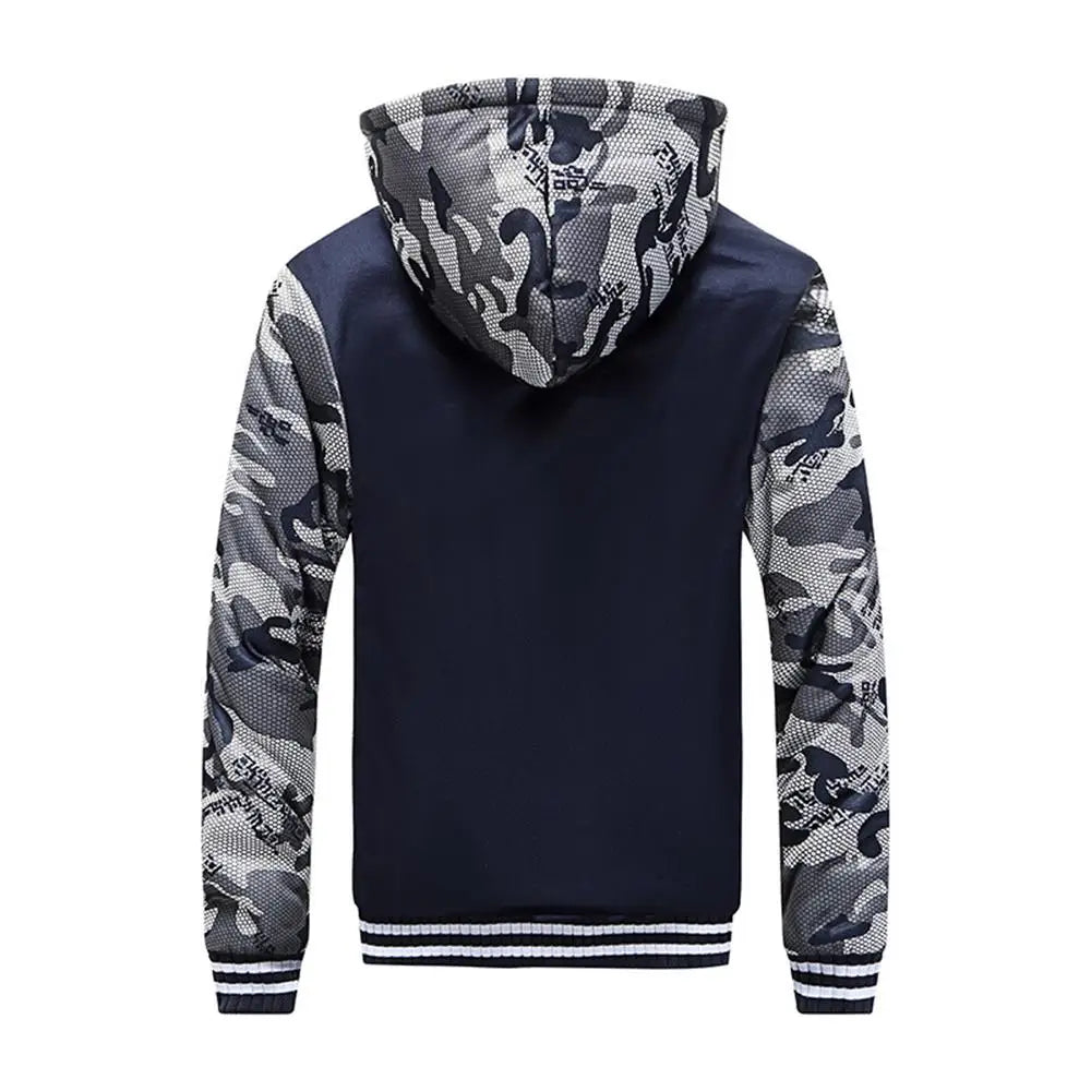 Veste Homme Camouflage Épaissie – Polaire Chaude, Capuche Ajustable, Style Streetwear Décontracté - Vestico