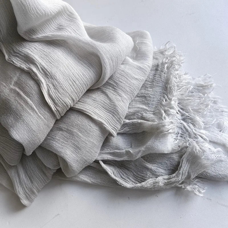 61 Colors Soft Cotton Viscose Scarf Rayon Material Muslim Hijab Mid Eastern Plain Solid Color Headscarf With Tassel - Vestico