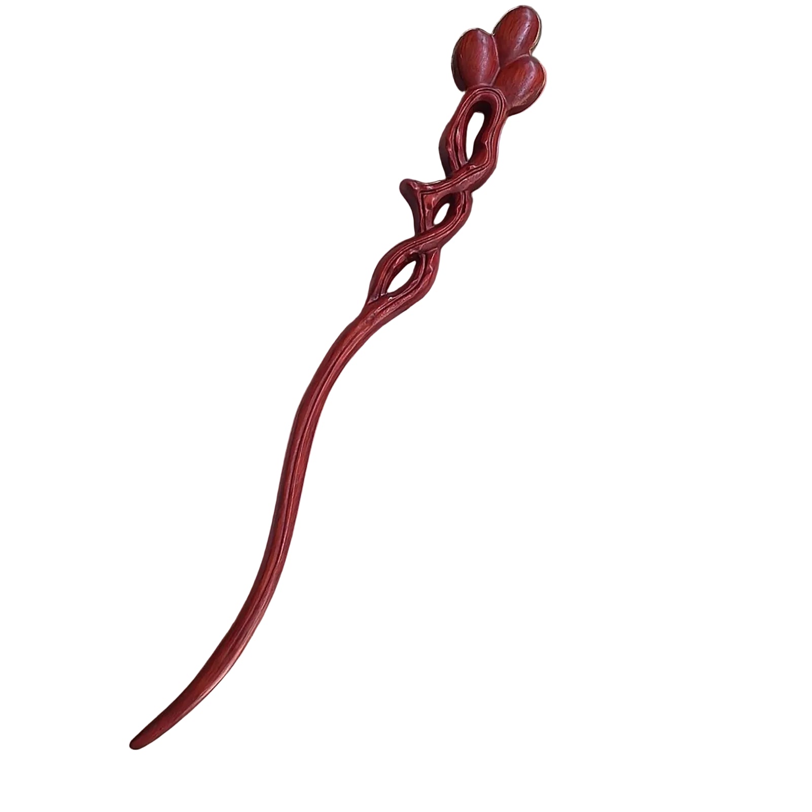 Pic à Cheveux en Bois Sculpté – Style Chinois, Fait Main & Élégant