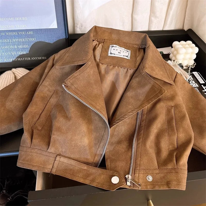 Veste Simili-Cuir Fille, Élégance Printanière & Résistante (2 à 8 ans) - Vestico