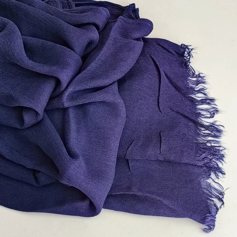 61 Colors Soft Cotton Viscose Scarf Rayon Material Muslim Hijab Mid Eastern Plain Solid Color Headscarf With Tassel - Vestico