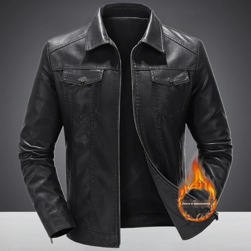 Veste Motard Homme en Similicuir Vintage – Style Biker Noir Léger - Vestico