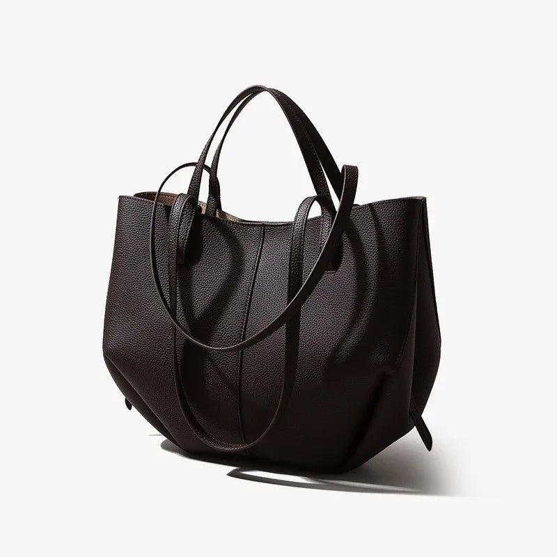 Grand Sac Cabas Femme en Cuir Véritable – Élégant, Spacieux & Polyvalent