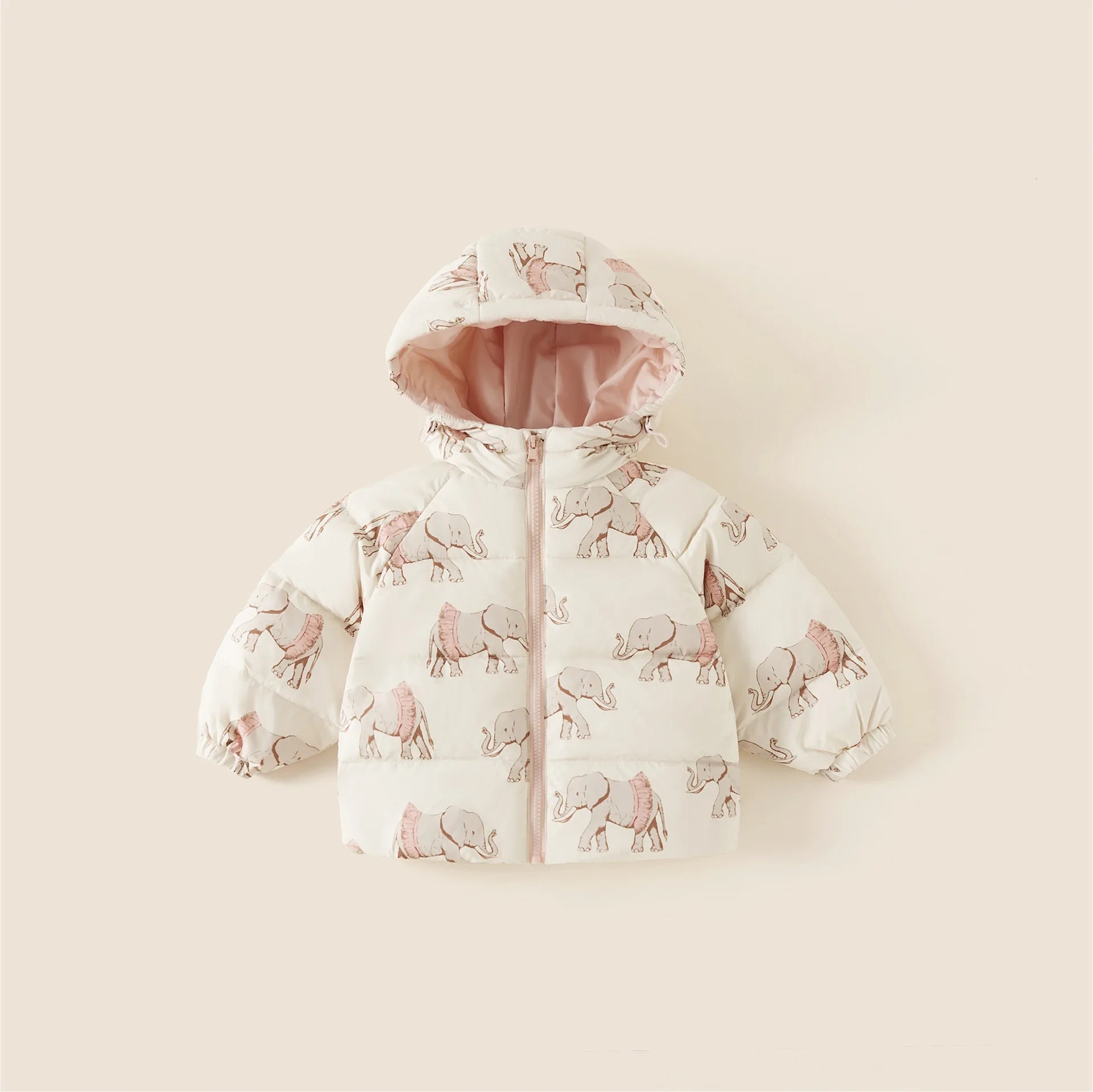 Doudoune Hiver Enfant – Motifs Lapin & Éléphant, Chaude et Coupe-Vent (18M à 7 Ans) - Vestico