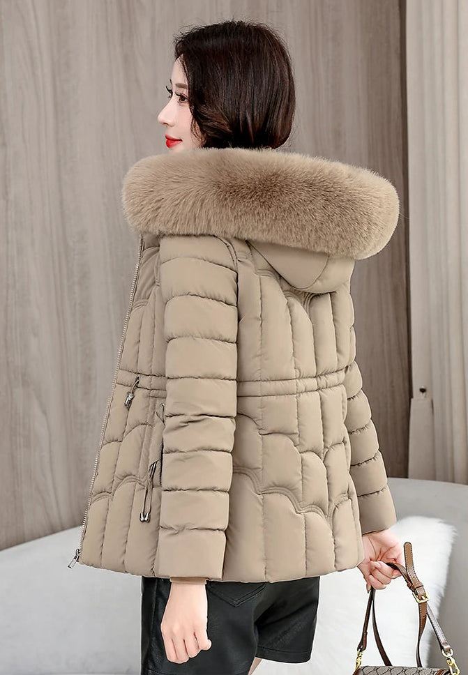 Doudoune Courte Femme à Capuche, Manteau Chaud Hiver 2025