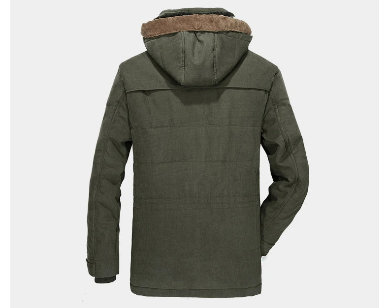 Veste Hivernale Homme Épaisse et Chaude – Capuche Amovible, Style Armée Décontracté