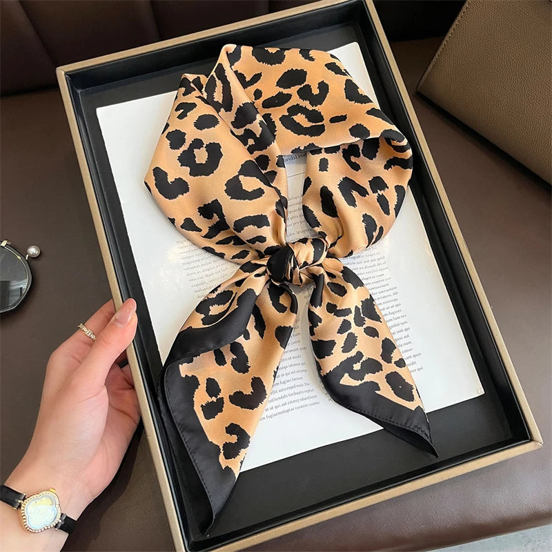 Bohemian Style Print Luxury Brand Silk Square Scarf Women Satin Shawls Neckerchief Wrap Scarves Bandana Hair Hjiab Floral - Vestico