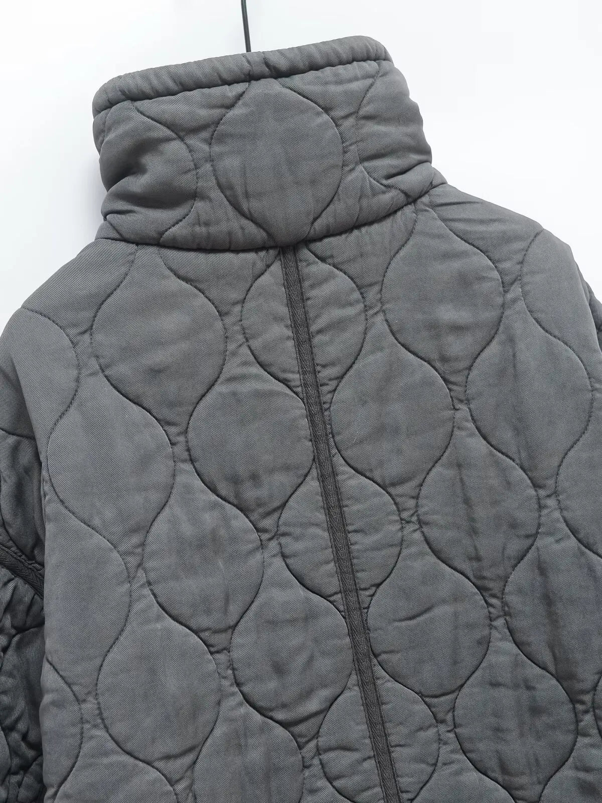 Veste Matelassée Femme Col Montant avec Cordon à la Taille, Style Rétro Décontracté Automne/Hiver 2025