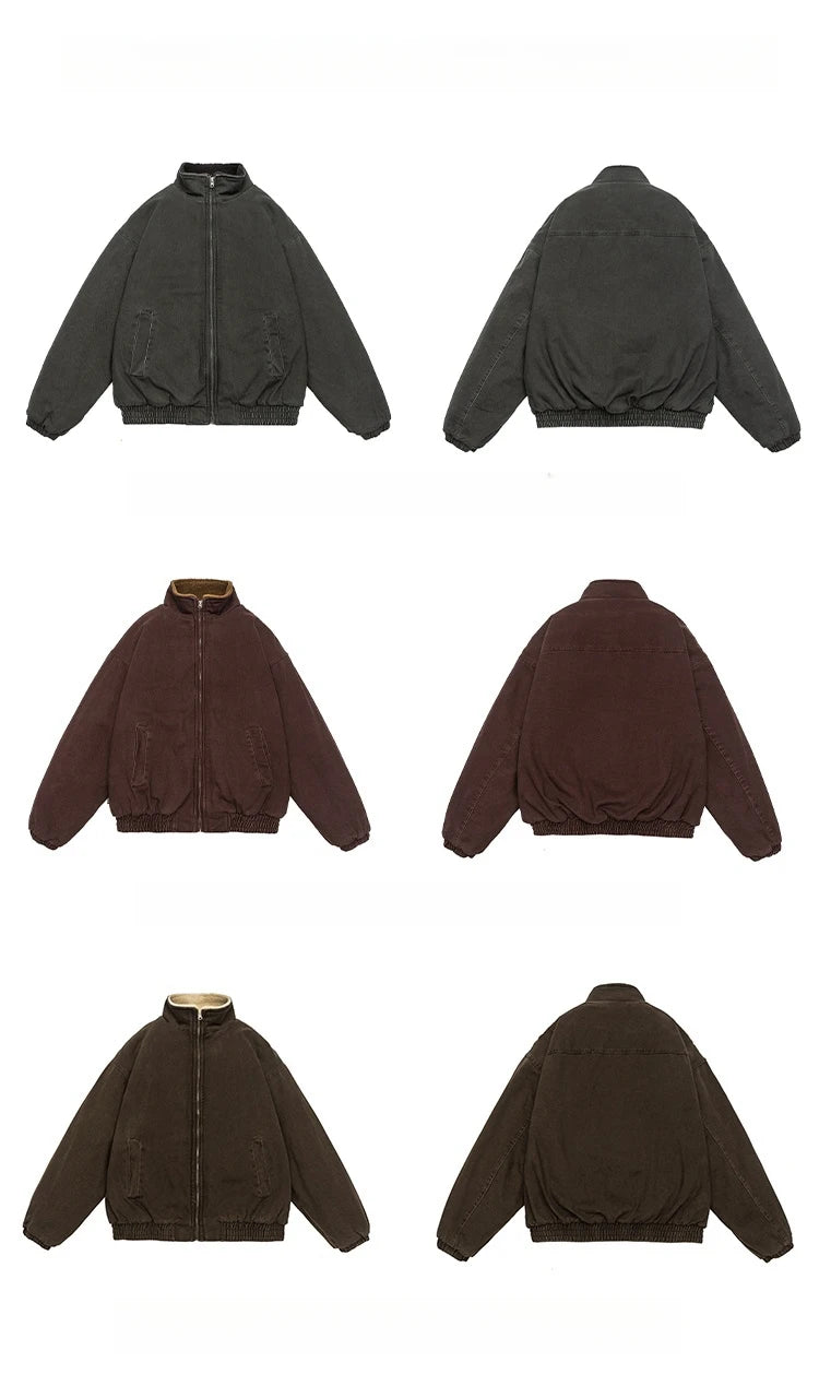 Veste Polaire Japonaise Vintage Homme – Épaisse et Chaude, Style Coréen Streetwear Décontracté - Vestico