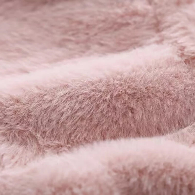 Winter Girls Coat Super Warm Mink Fur Padded Thickened Long Sleeve Hooded Coats Baby Kids Children Jacket Plush Outerwear - Vestico