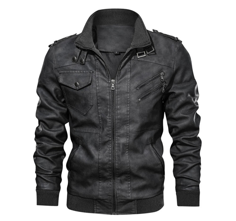 Veste Homme en Simili Cuir – Style Motard avec Capuche Amovible - Vestico